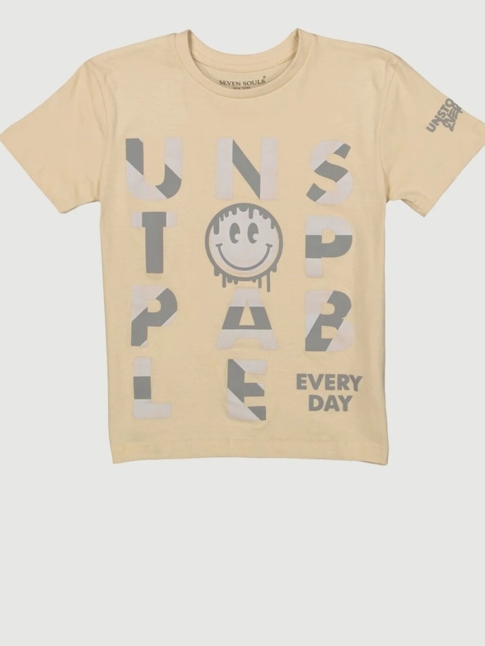 SEVEN SOULS Boys' Unstoppable Graphic Tee - Pale Yellow Size: 10/12